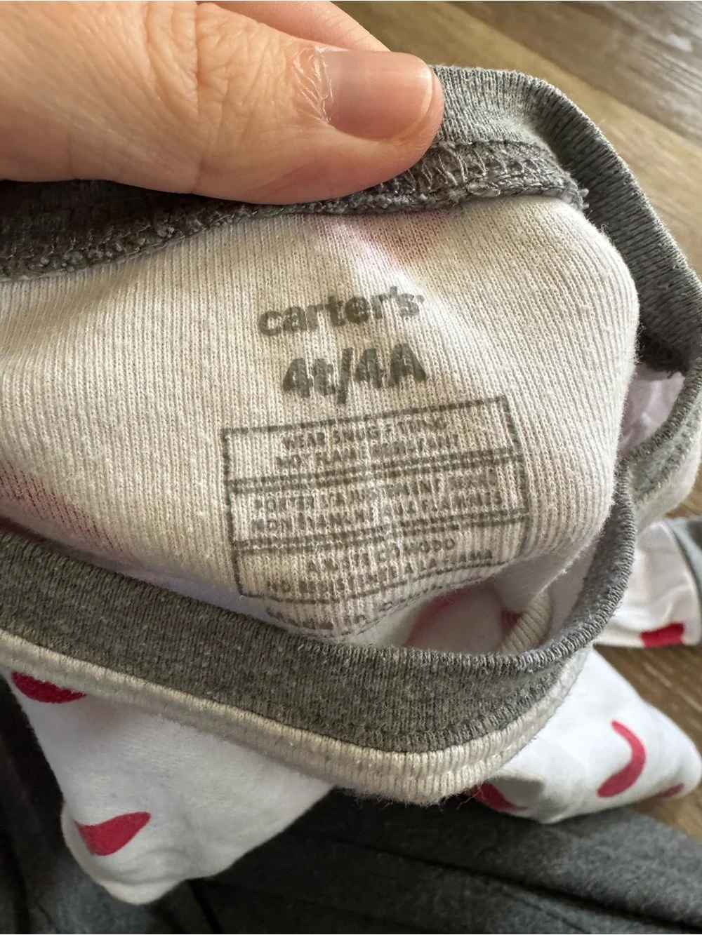 Carter's White Pajama Set with Red Heart Print